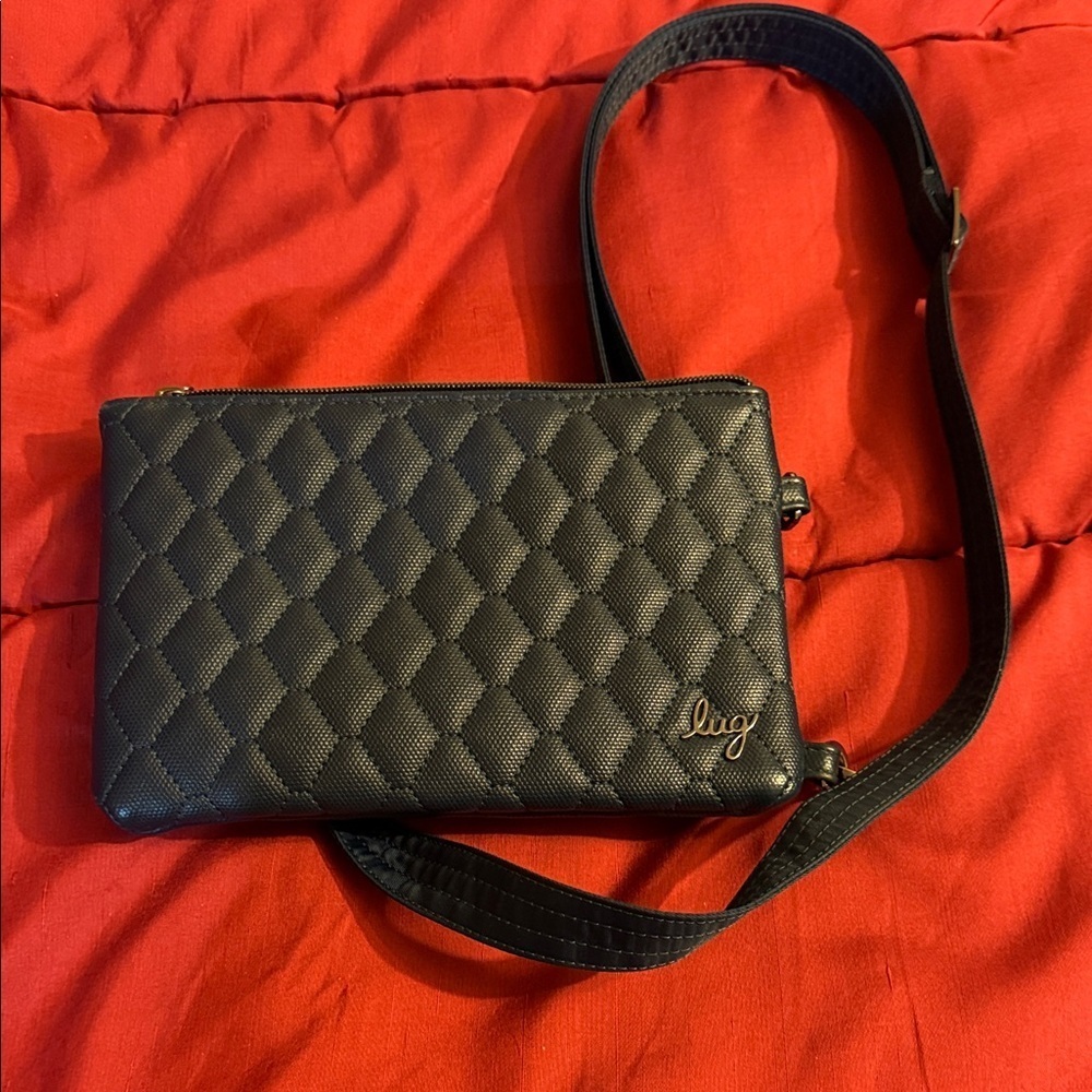 Lug Black Quilted Wristlet